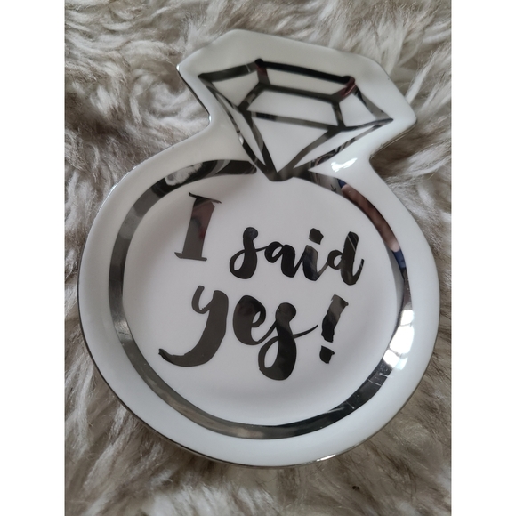 I Said Yes Ring Tray Jewlery Tray Ring Holder Bride Ring Holder Engagement Gift - Picture 2 of 3